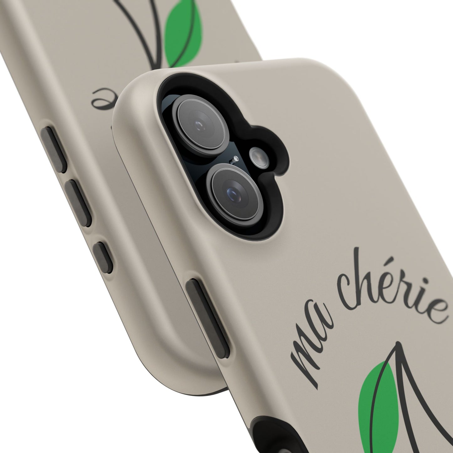 Magnetic IPhone Cases, Cute Cherry Graphic French Inspired, Fashionable Feminine Gift Idea, Durable Impact-Resistant, Fashion Accessory,