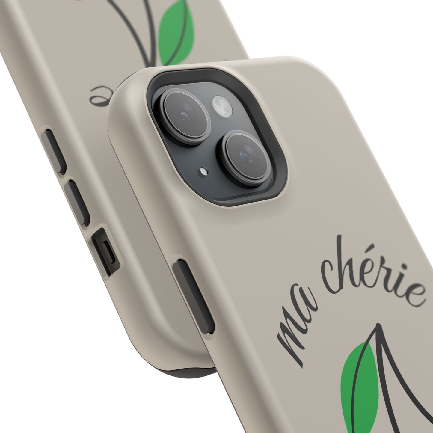 Magnetic IPhone Cases, Cute Cherry Graphic French Inspired, Fashionable Feminine Gift Idea, Durable Impact-Resistant, Fashion Accessory,