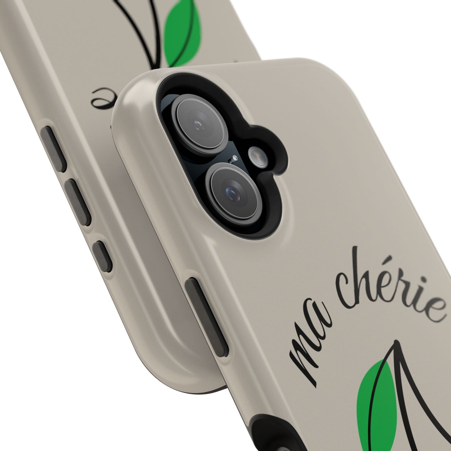 Magnetic IPhone Cases, Cute Cherry Graphic French Inspired, Fashionable Feminine Gift Idea, Durable Impact-Resistant, Fashion Accessory,
