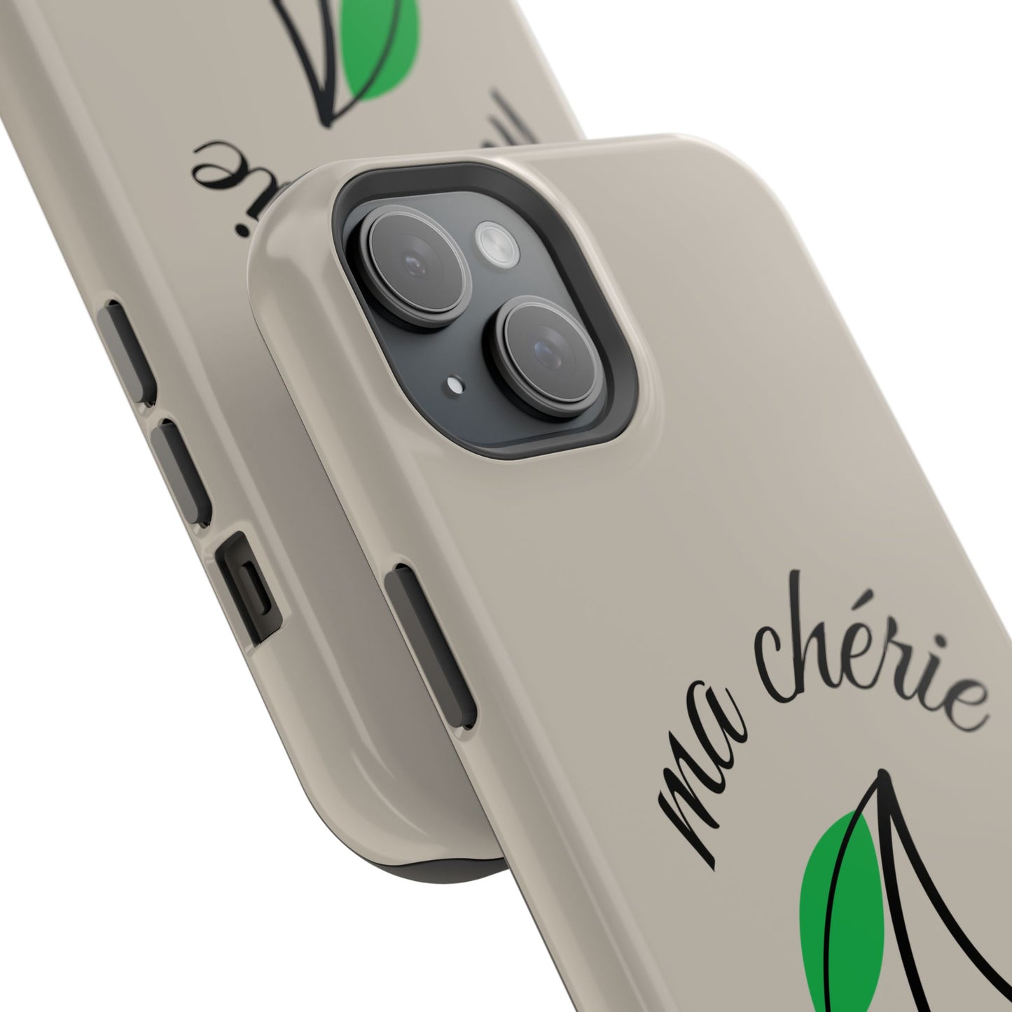 Magnetic IPhone Cases, Cute Cherry Graphic French Inspired, Fashionable Feminine Gift Idea, Durable Impact-Resistant, Fashion Accessory,