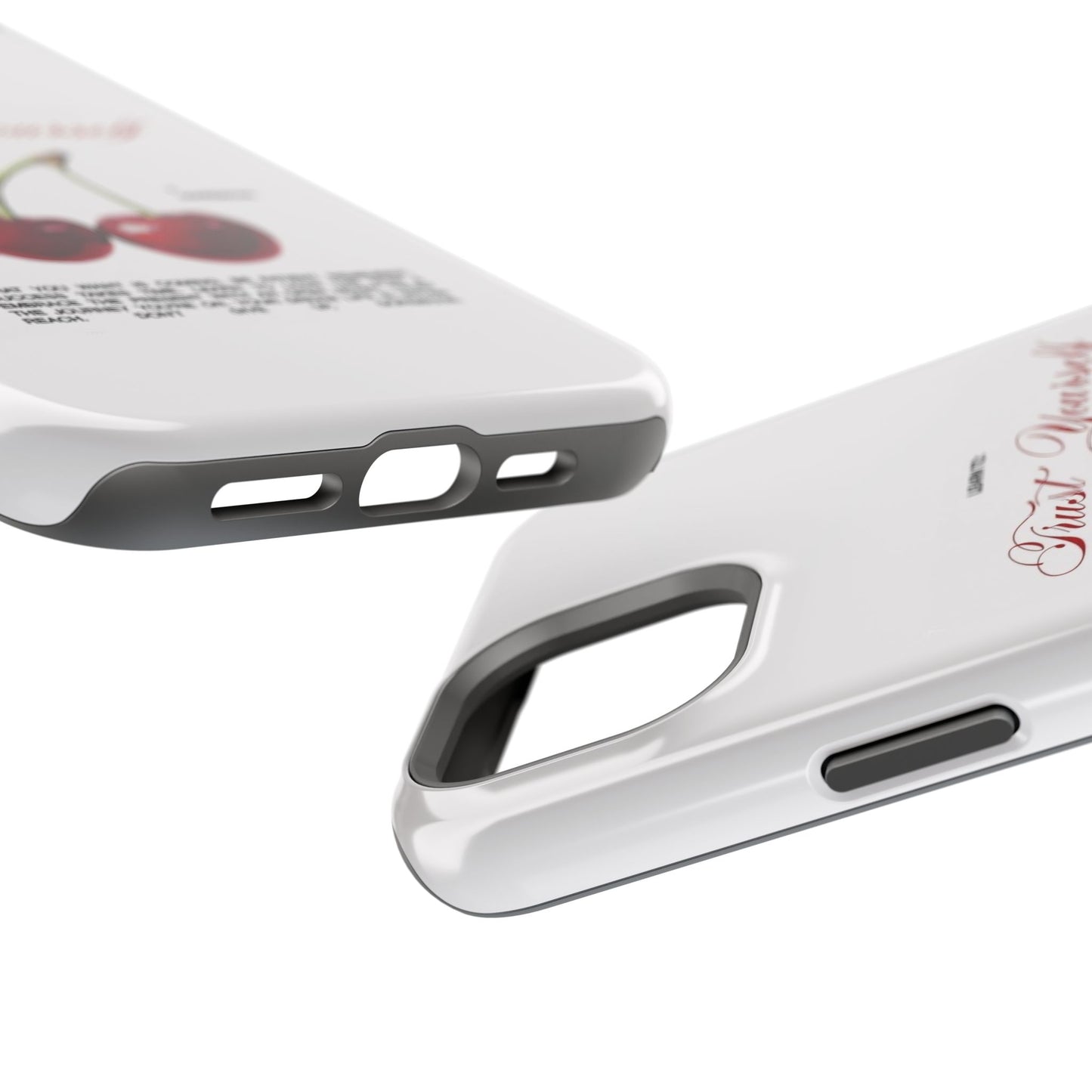 Magnetic IPhone Cases, Motivational Cherry Graphic, Fashionable Feminine Gift Idea, Durable Impact-Resistant, Fashion Accessory,
