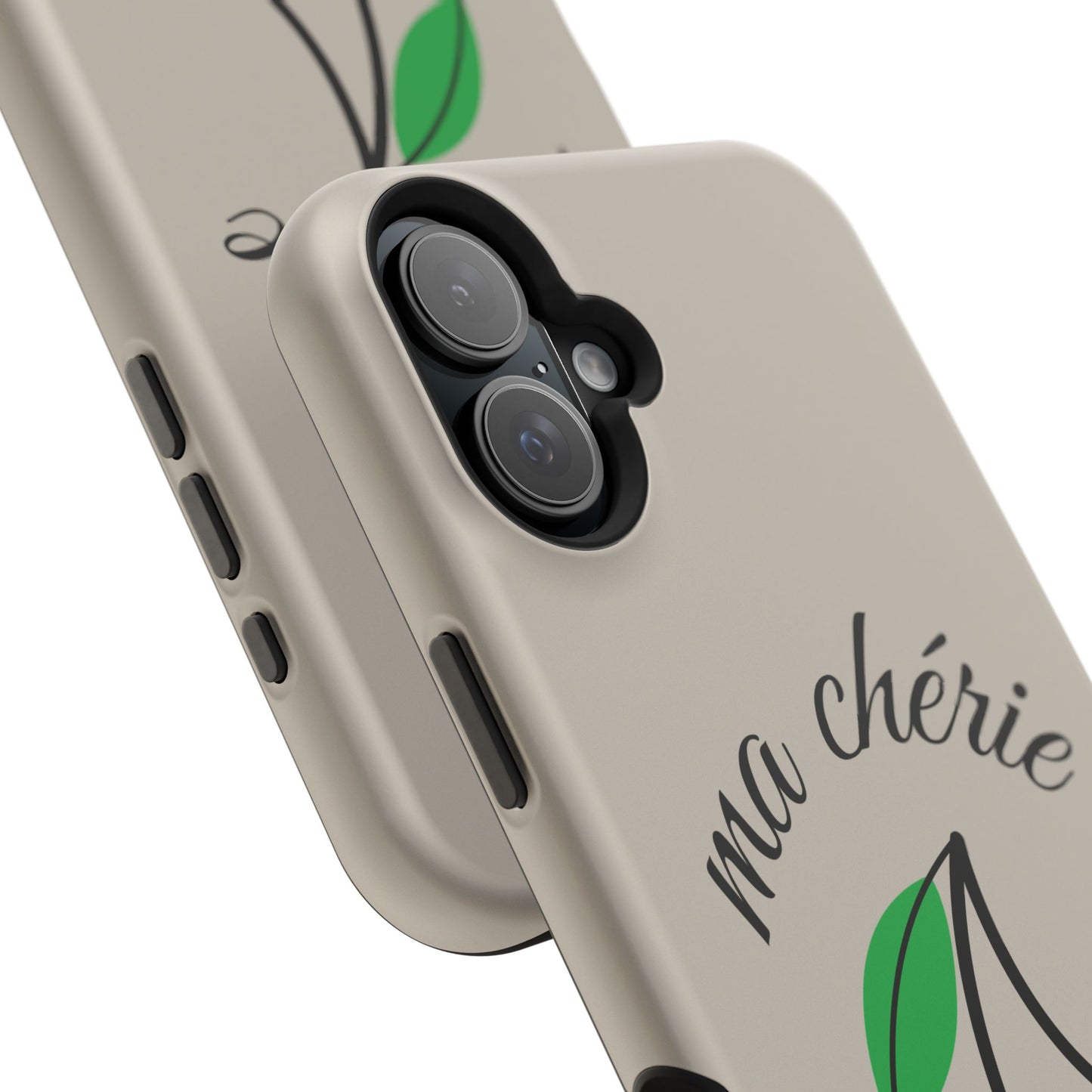Magnetic IPhone Cases, Cute Cherry Graphic French Inspired, Fashionable Feminine Gift Idea, Durable Impact-Resistant, Fashion Accessory,