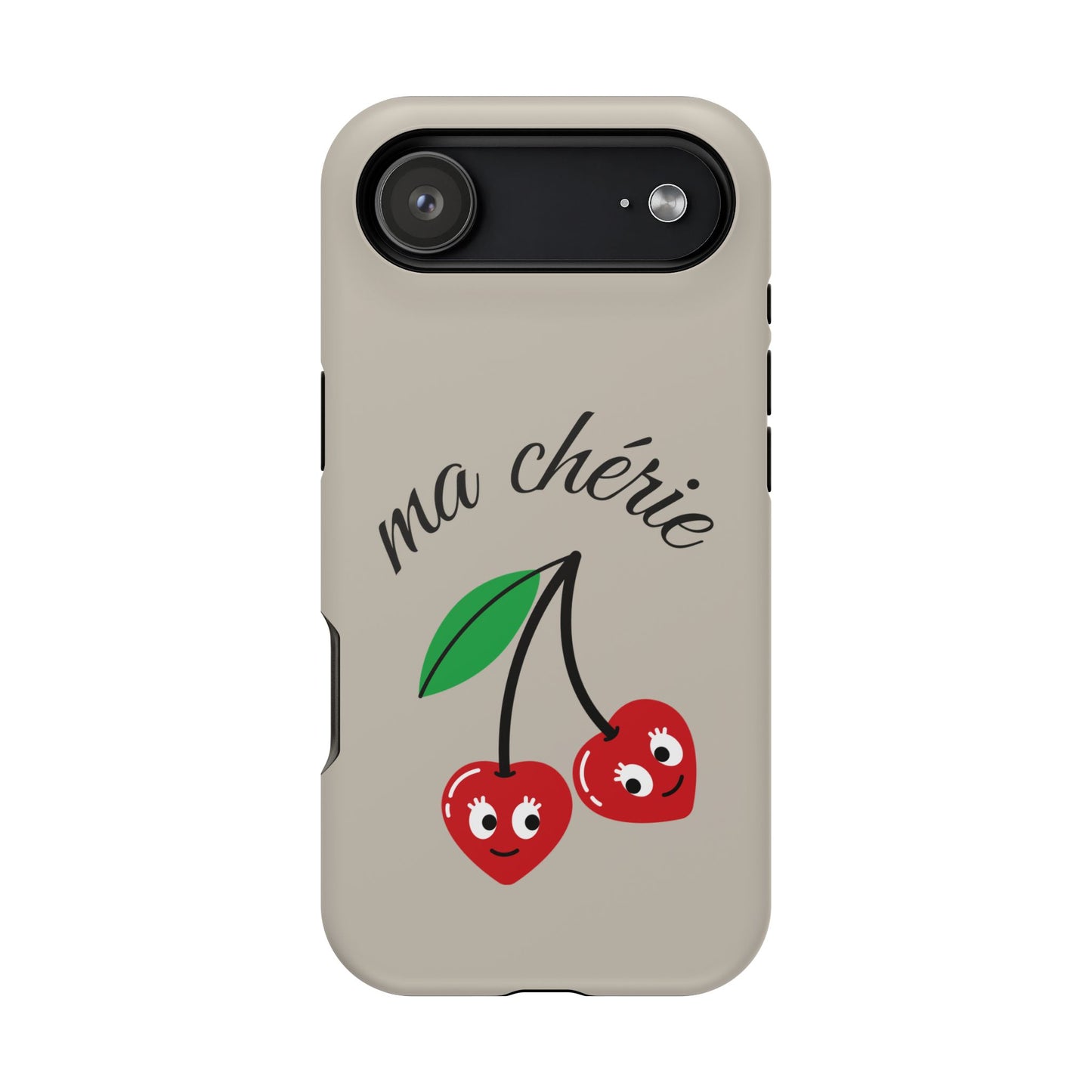 Magnetic IPhone Cases, Cute Cherry Graphic French Inspired, Fashionable Feminine Gift Idea, Durable Impact-Resistant, Fashion Accessory,