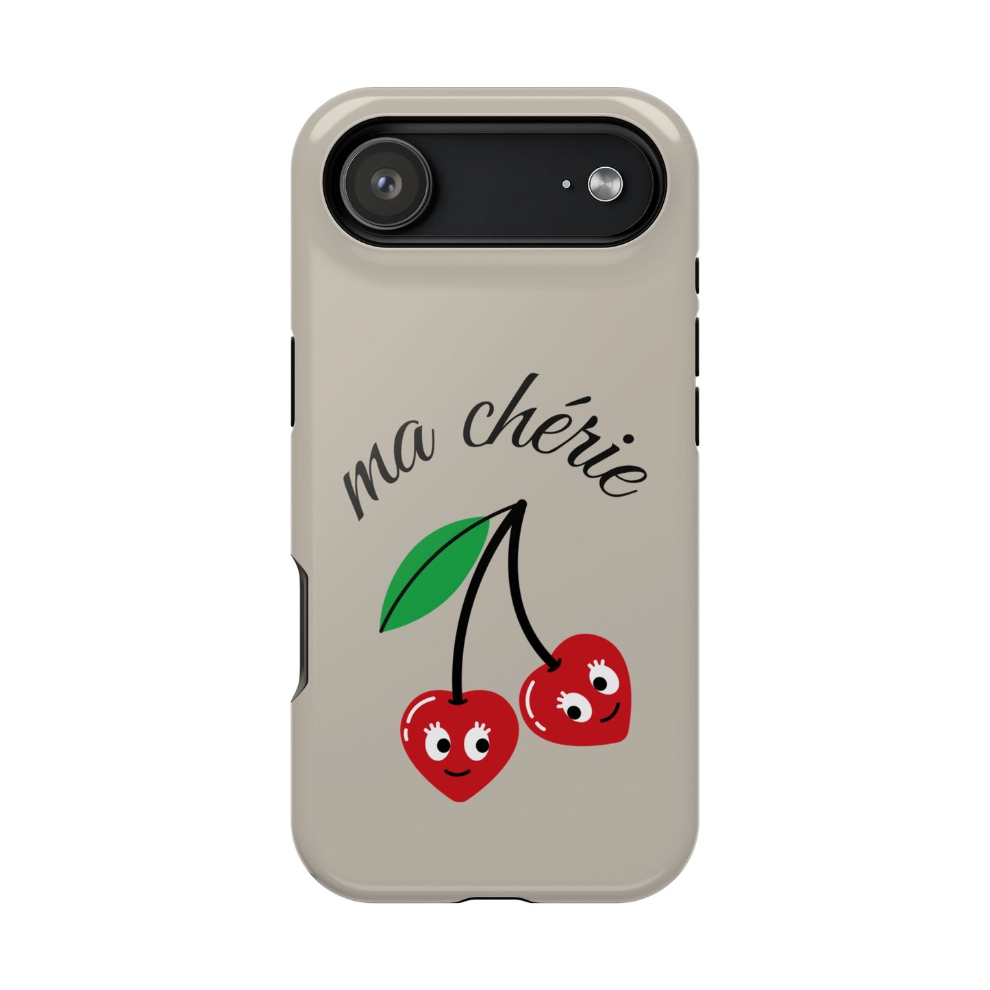 Magnetic IPhone Cases, Cute Cherry Graphic French Inspired, Fashionable Feminine Gift Idea, Durable Impact-Resistant, Fashion Accessory,