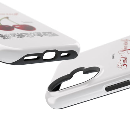 Magnetic IPhone Cases, Motivational Cherry Graphic, Fashionable Feminine Gift Idea, Durable Impact-Resistant, Fashion Accessory,