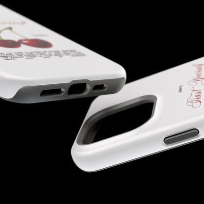 Magnetic IPhone Cases, Motivational Cherry Graphic, Fashionable Feminine Gift Idea, Durable Impact-Resistant, Fashion Accessory,